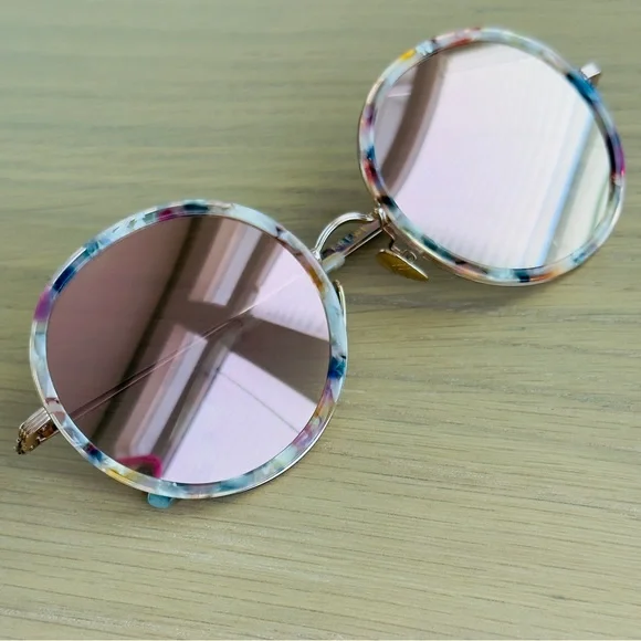 KREWE Weiss sunglasses gold rose mirror lenses KREWE | Accessories | Krewe Luisa 8k Rose Gold Gelato  main image 2